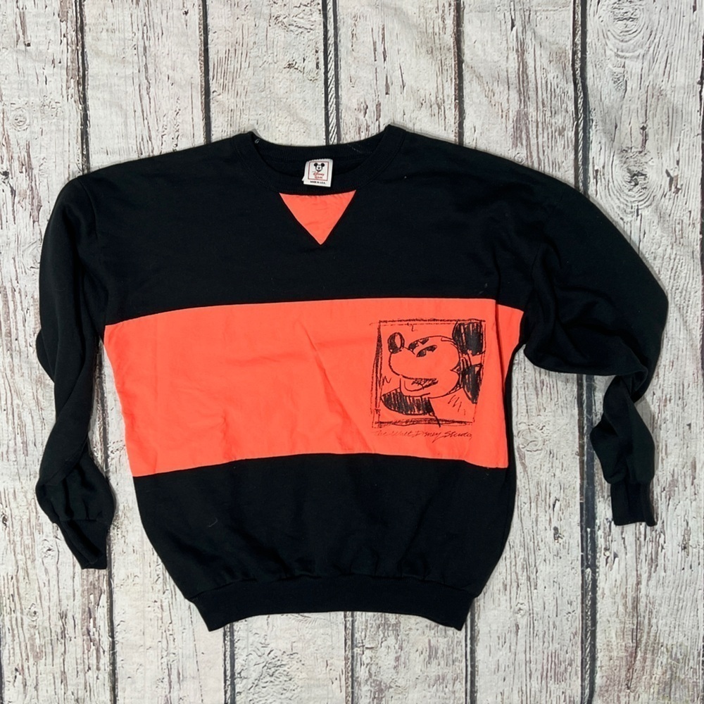 Mickey Mouse Vintage Cartoon Disney World 1980s Crewneck Sweatshirt